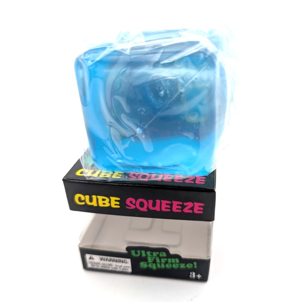 Cube Squeeze Ball Ultra firm squeeze Squish Toy, blue